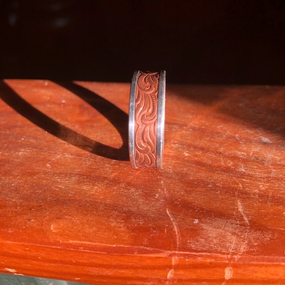 Men’s Engraved Ring Copper & Silver - Picture 4 of 5